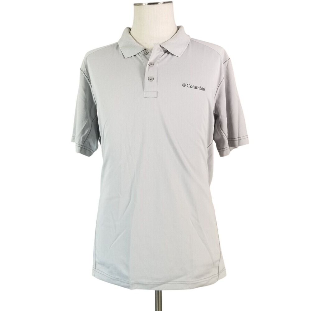Columbia polo shirt men's large gray short sleeve outdoor fishing